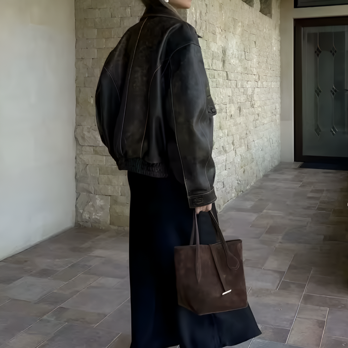 Veste rétro en cuir végan Adèle