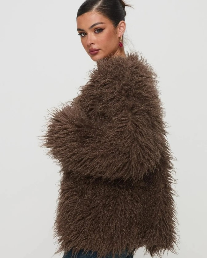 Manteau en fausse fourrure Sabine