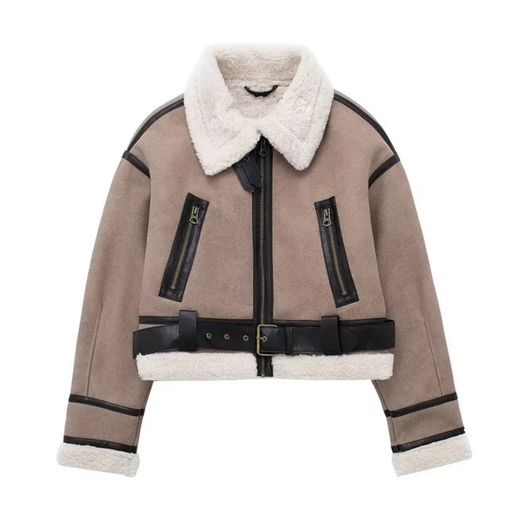 Veste tendance Zoé en fausse fourrure peau lainée