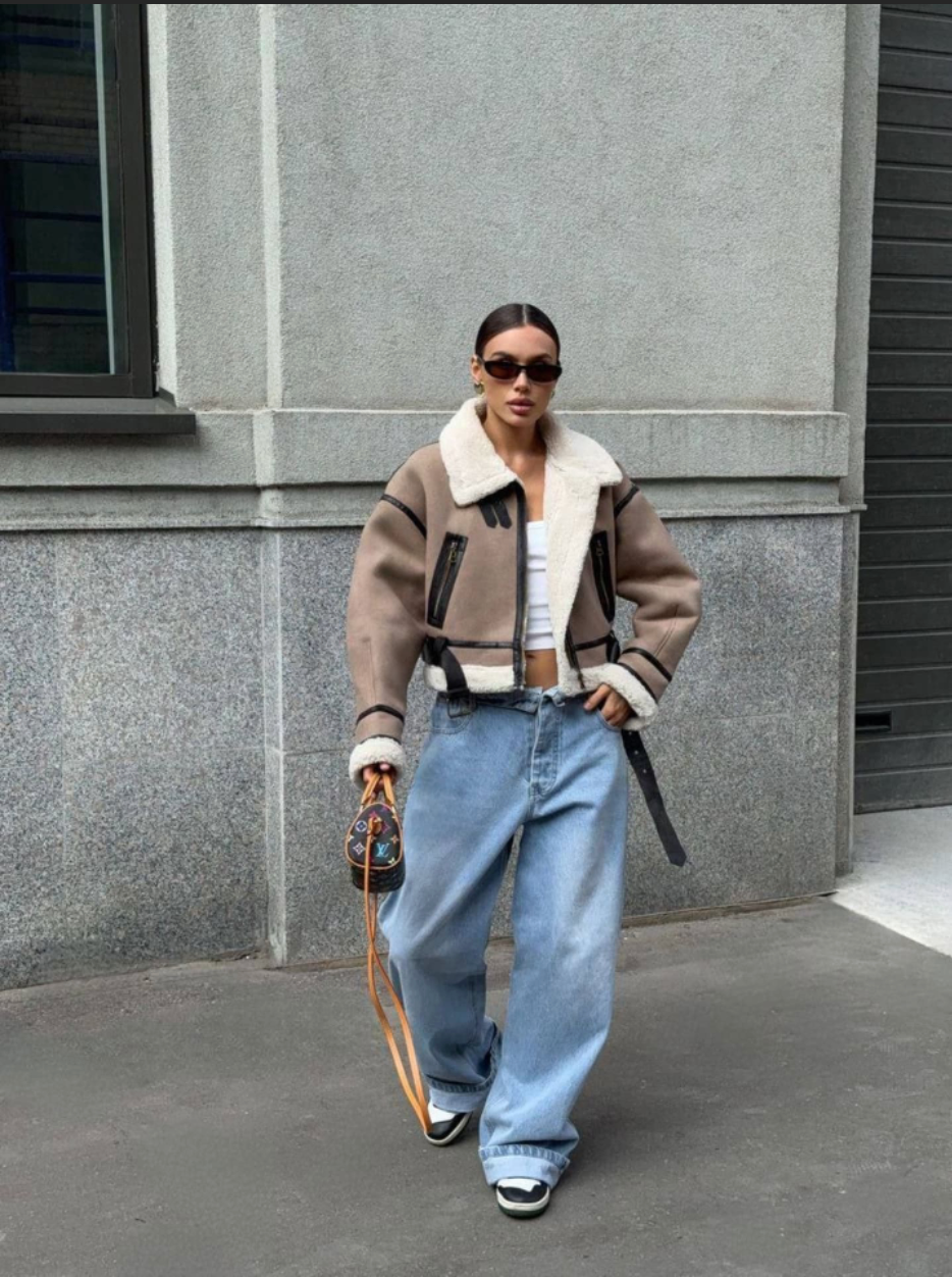 Veste tendance Zoé en fausse fourrure peau lainée