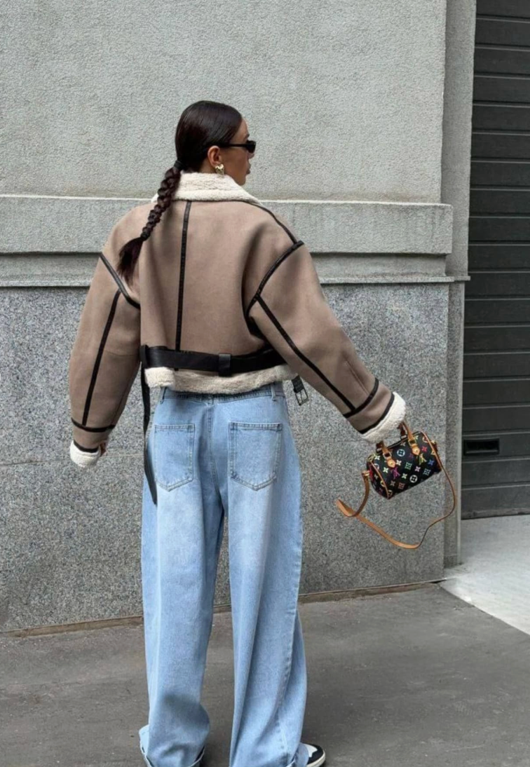 Veste tendance Zoé en fausse fourrure peau lainée