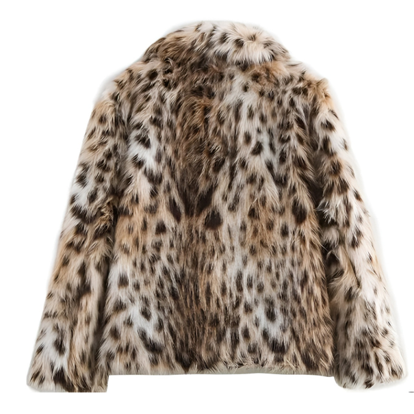 Manteau léopard en fausse fourrure Lucie