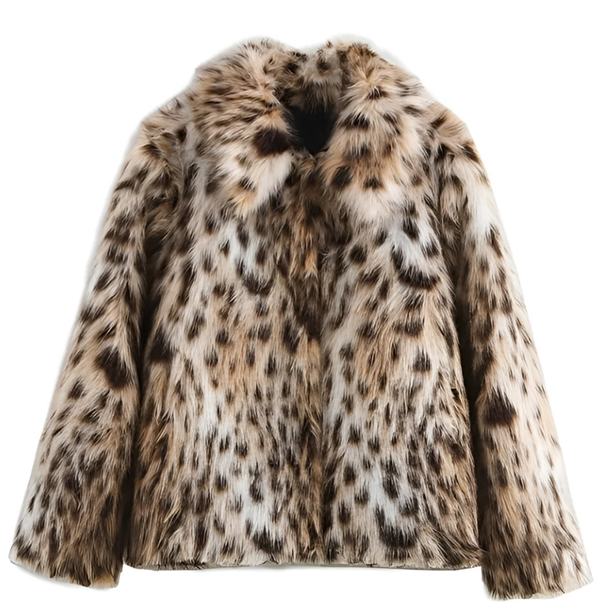 Manteau léopard en fausse fourrure Lucie
