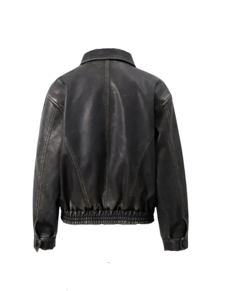 Veste rétro en cuir végan Adèle