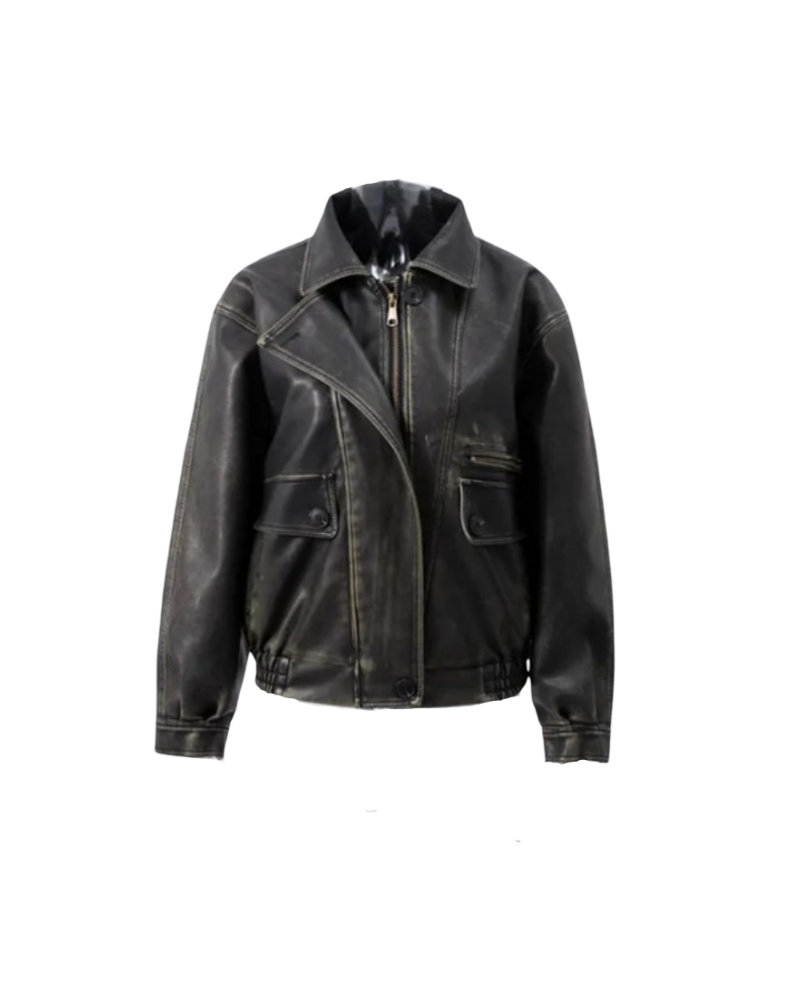 Veste rétro en cuir végan Adèle