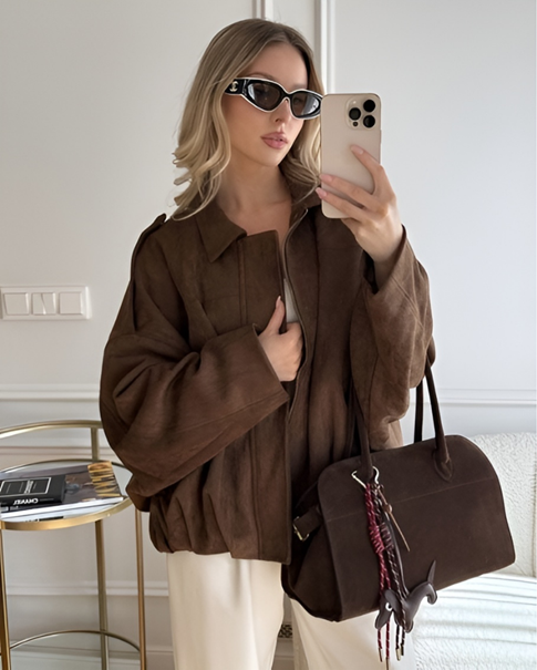 Blouson bomber en suédine “Marion”