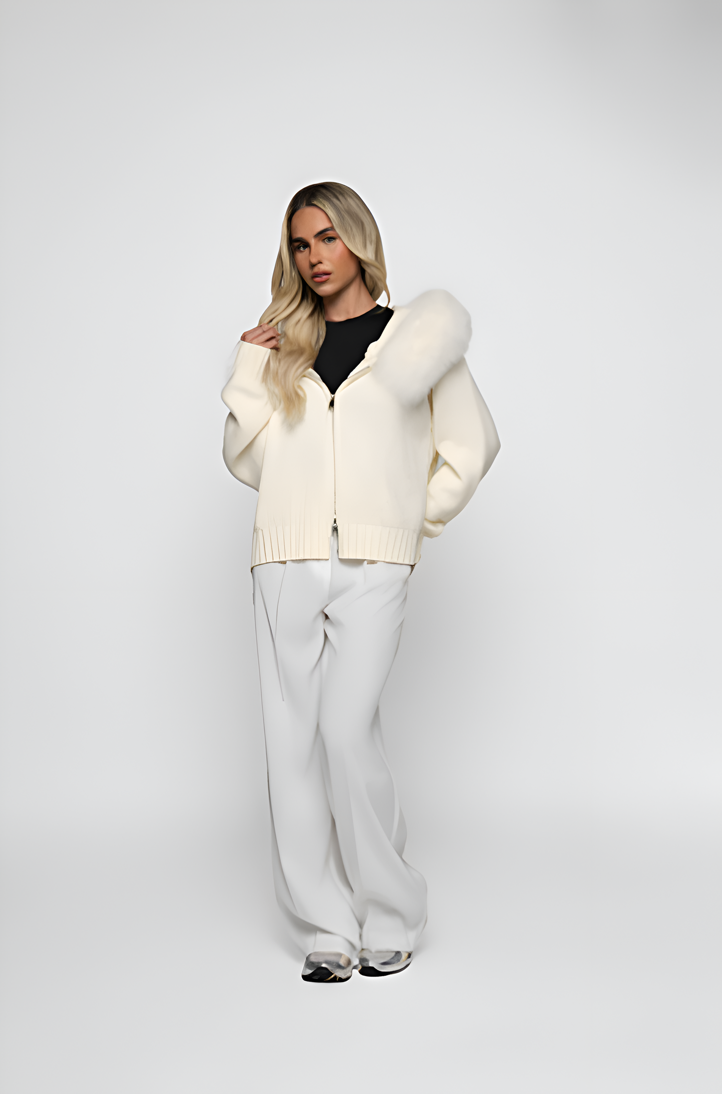Gilet en tricot Sylvie avec capuche