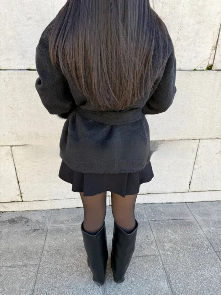 Manteau court Maé en fausse fourrure