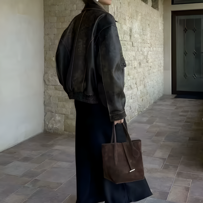Veste rétro en cuir végan Adèle