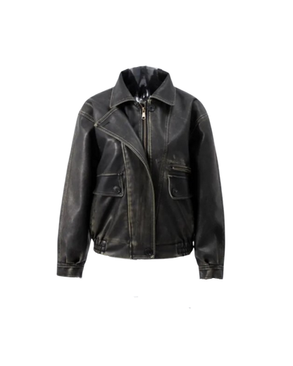 Veste rétro en cuir végan Adèle